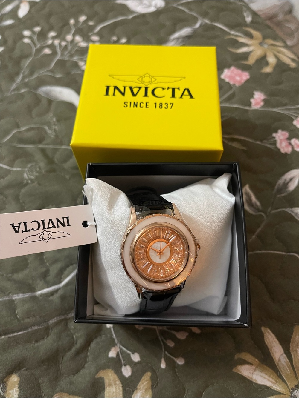 Invicta Women's Rose Gold and Black Fashion Watch